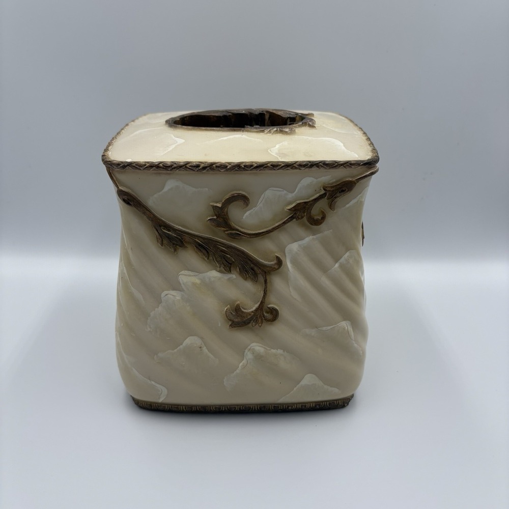 Croscill Tissue‎ Box Cover Faux Marble Vintage Hollywood Regency Style